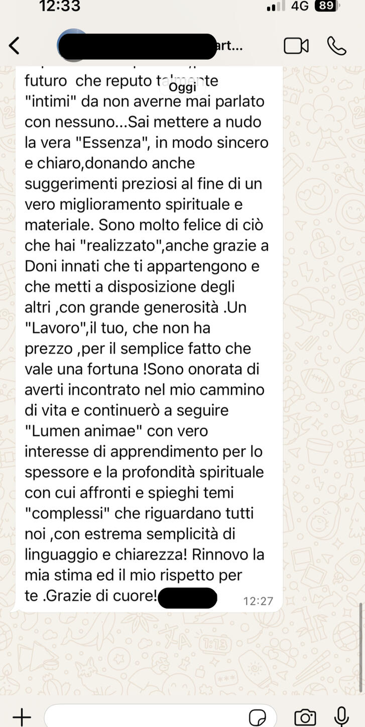 Testimonianza cliente 8 sulla carta astrale vedica di Alberto Riccio